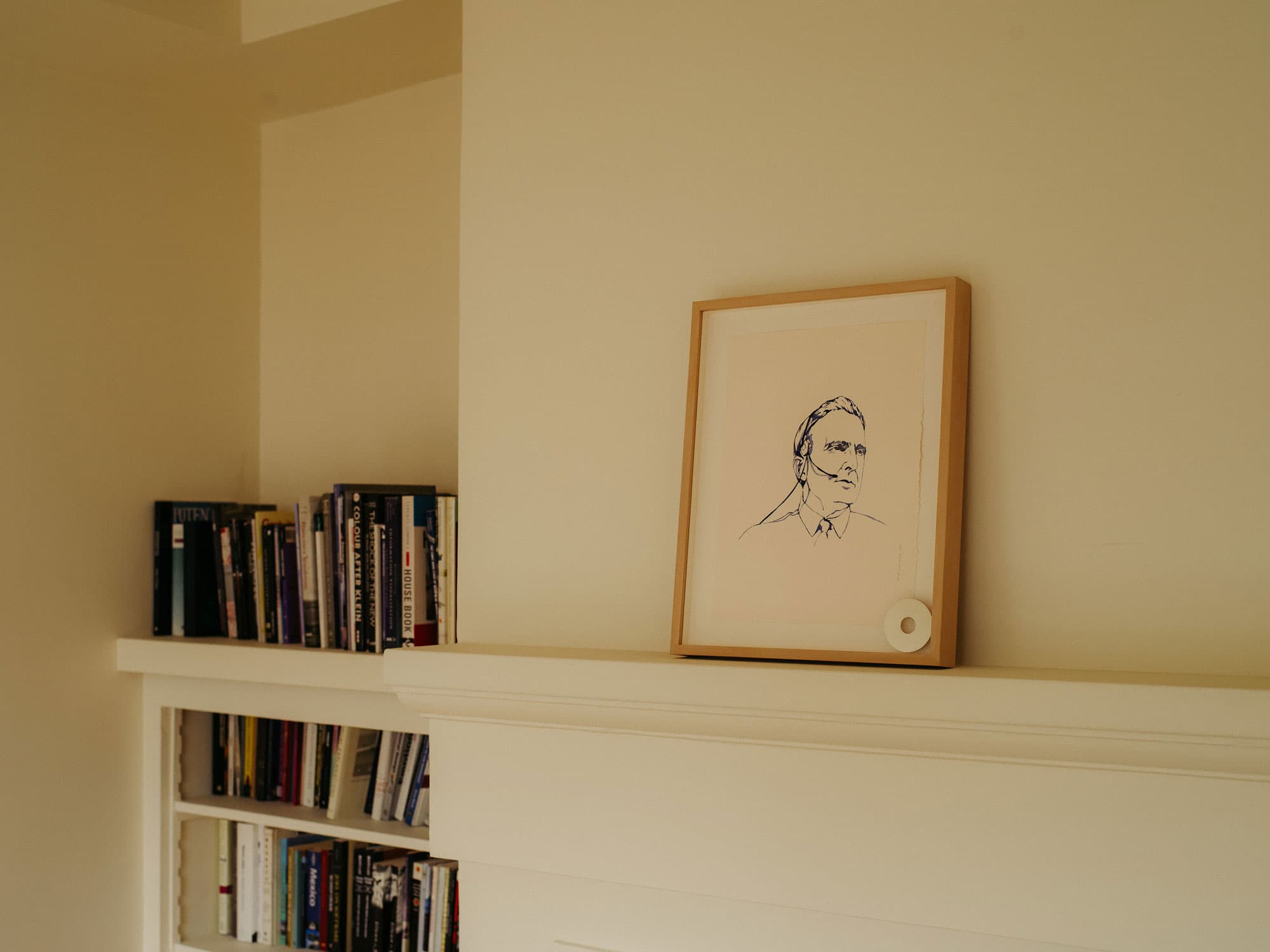 Notion's patron saint Douglas Engelbart on the mantle.