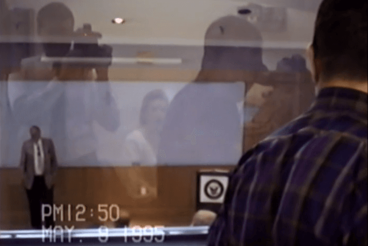 The NPS video team preparing to record Hamming’s lecture, called “Learning to Learn,” in 1995. Image from the Naval Postgraduate School.