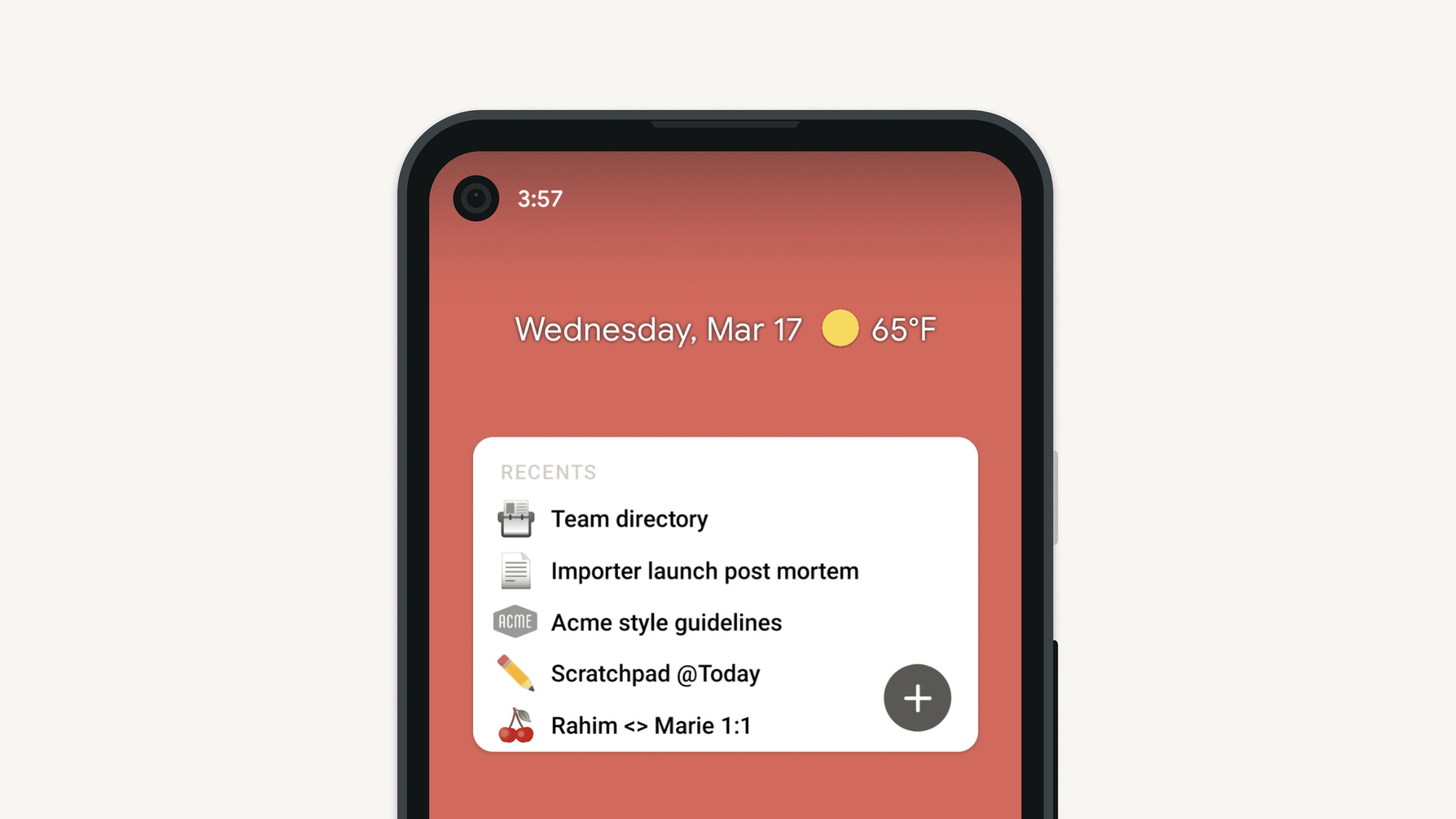Mobile widgets - hero