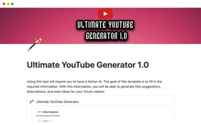 Ultimate YouTube Generator 1.0